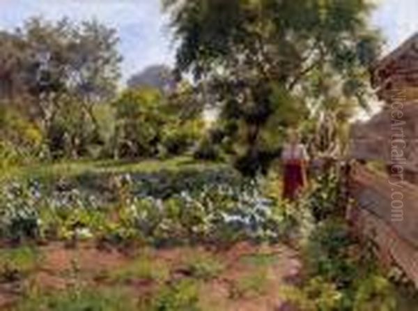 In The Garden Oil Painting by Robert Nadler