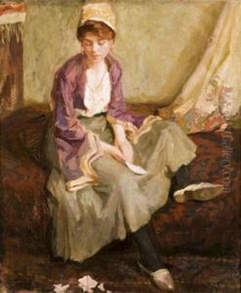 Leany Levellel Oil Painting by Vilmos Nagy