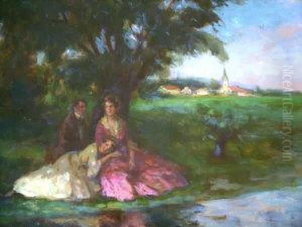 Summer Interlude Oil Painting by Vilmos Nagy