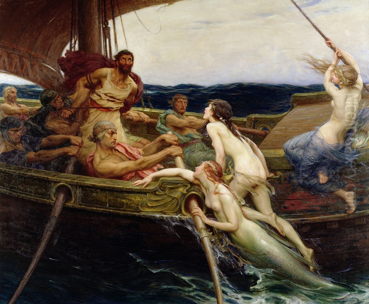 Ulysses and the Sirens Oil Painting by Herbert James Draper