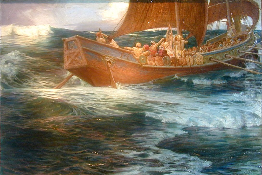 Wrath of the Sea God Oil Painting by Herbert James Draper