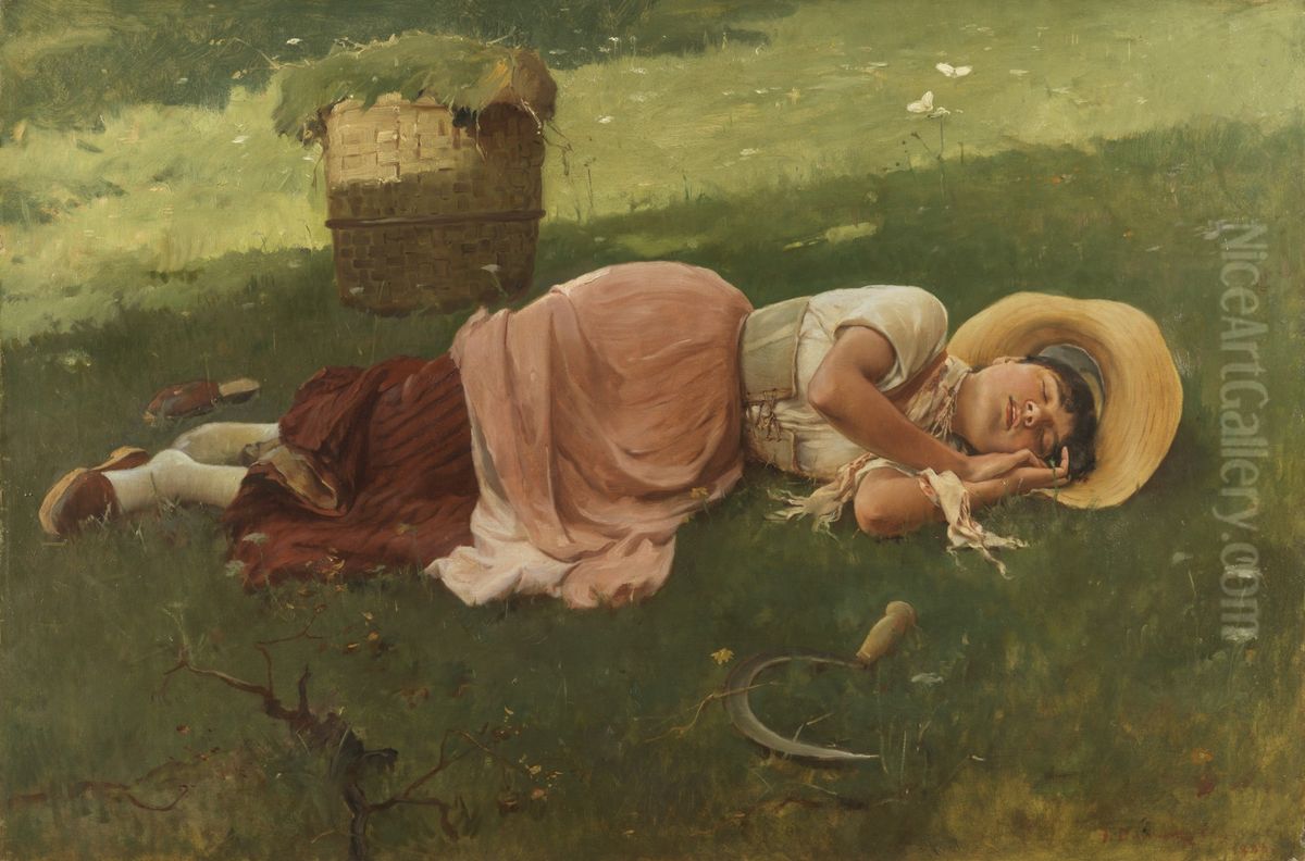 Siesta Oil Painting by Frank Duveneck