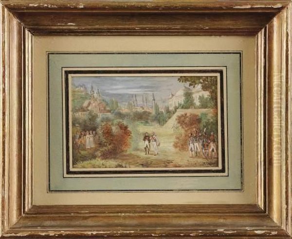 Rencontre Entre Napoleon 1er Et Francois 1er D'autriche Oil Painting by Francois-Joseph Navez