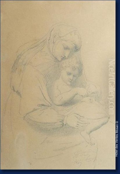 Maternite Oil Painting by Francois-Joseph Navez