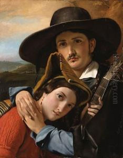 The Embrace Oil Painting by Francois-Joseph Navez