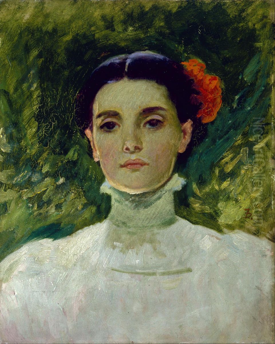 Portrait of Maggie Wilson Oil Painting by Frank Duveneck