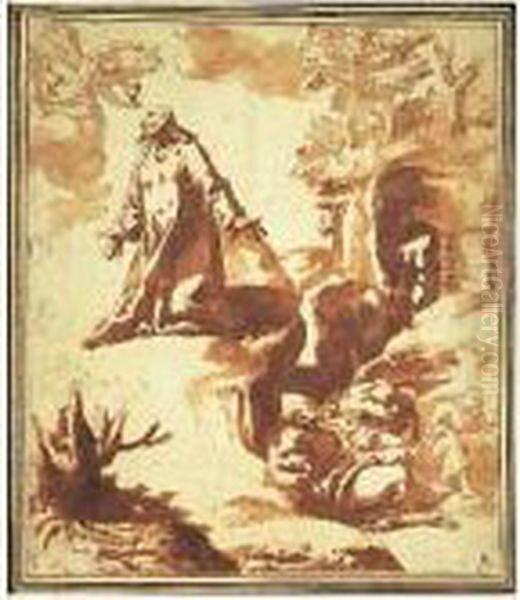 Le Christ Au Jardin Des Oliviers Oil Painting by Cesare Nebbia