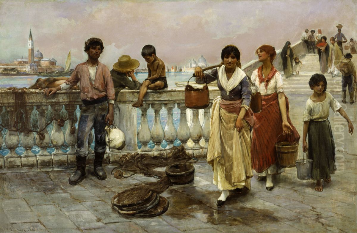 Water Carriers, Venice Oil Painting by Frank Duveneck