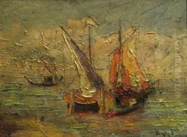 Barci La Tarm Oil Painting by Rudolf Negely