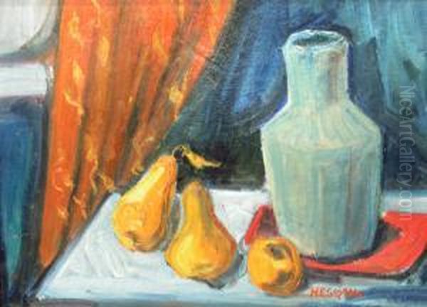 Still Life With Vase And Fruit Oil Painting by Grigore Negosanu