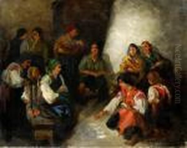 Vestica Oil Painting by Gyula Gyertyanyi Nemeth