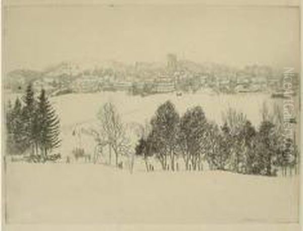 Paysage Hivernal Oil Painting by Ernst Neumann