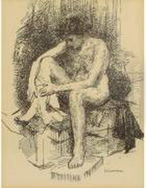 La Baigneuse Oil Painting by Ernst Neumann