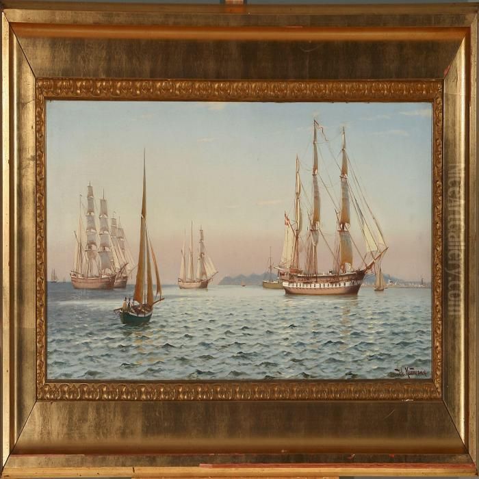 Hornbaekbugten Oil Painting by Johann Neumann