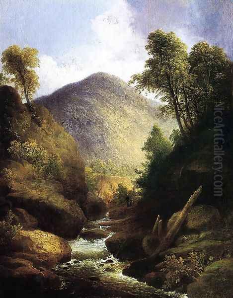 At the Waterfall Oil Painting by Thomas Doughty