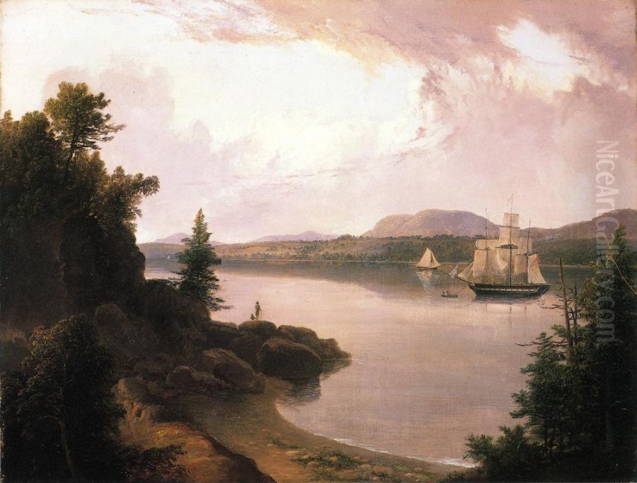 View on the St. Croix River near Robbinston Oil Painting by Thomas Doughty