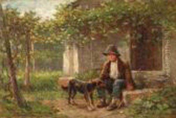 Young Boy With Dog
Signed 'hugh Newell' (lower Left) Oil Painting by Hugh Newell