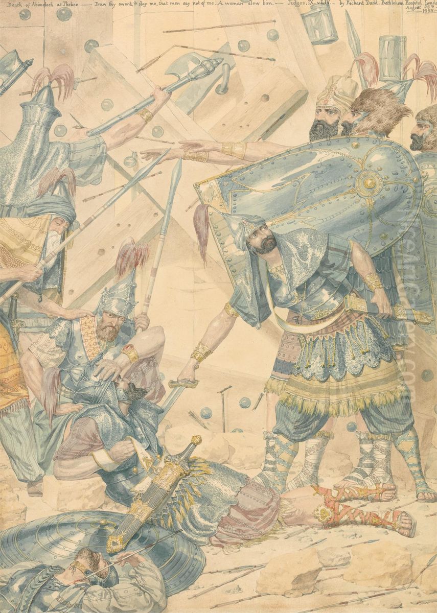 Death of Abimelech at Thebez Oil Painting by Richard Dadd