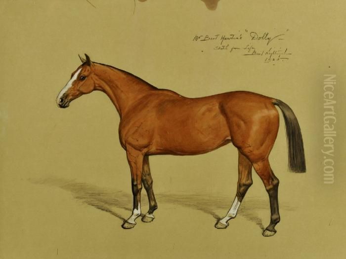 Mr Berthawtins Dolly Watercolour And Gouache Signed Oil Painting by Basil J. Nightingale