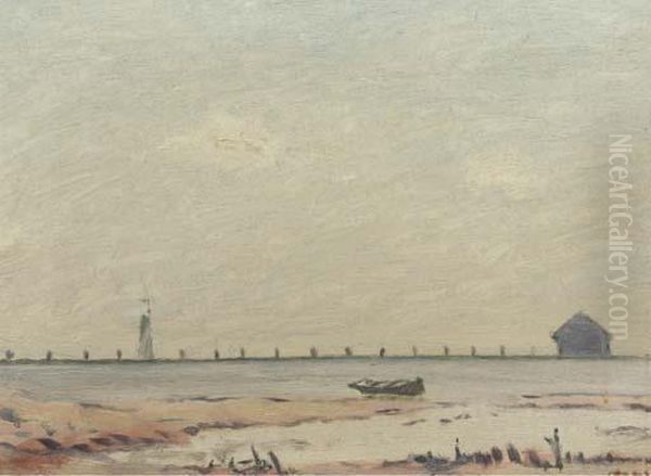 Waterlandschap Oil Painting by Dirk Nijland