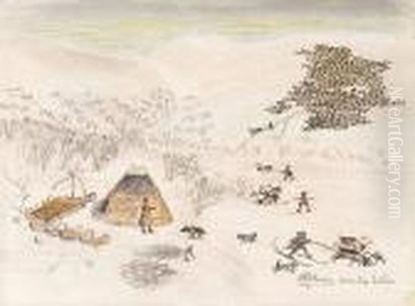 Laparna Skal Slakta Var Eller Sammar Kott Oil Painting by Nils Nilsson Skum