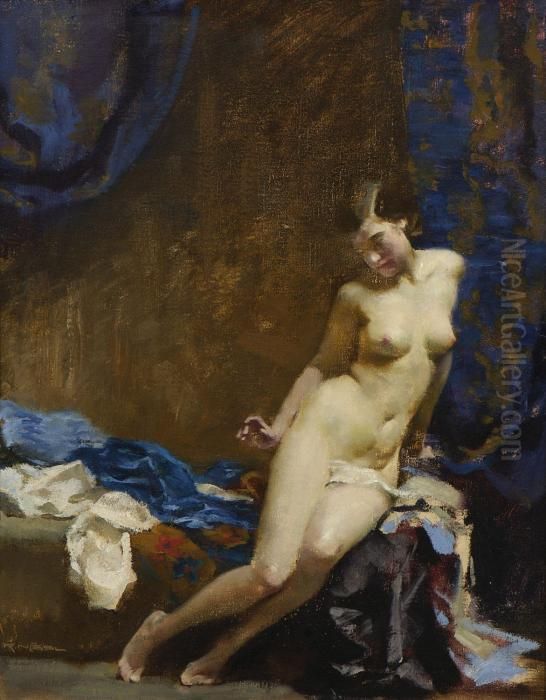 Weiblicher Akt Oil Painting by Rudolf Nissl