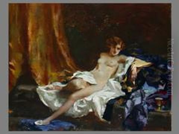 Weiblicher Akt Oil Painting by Rudolf Nissl