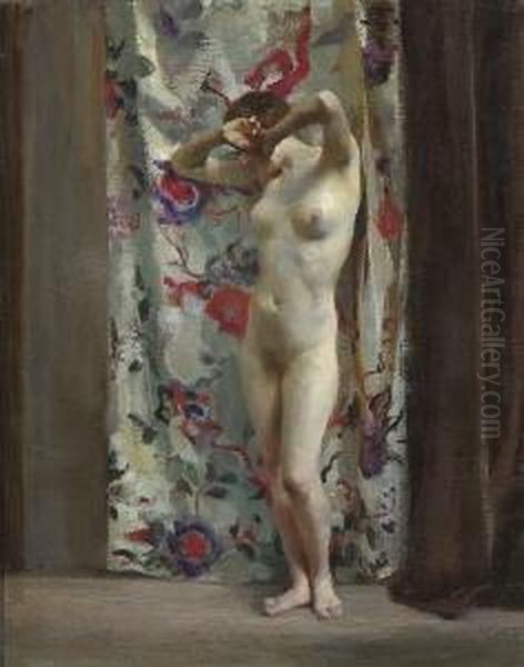 Weiblicher Akt. Oil Painting by Rudolf Nissl