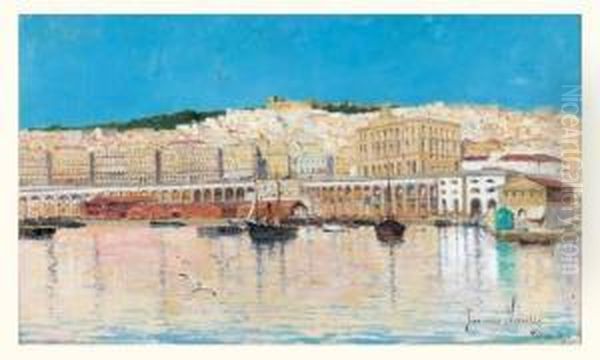 Le Port D'alger En 1894 Oil Painting by Francisque Noailly