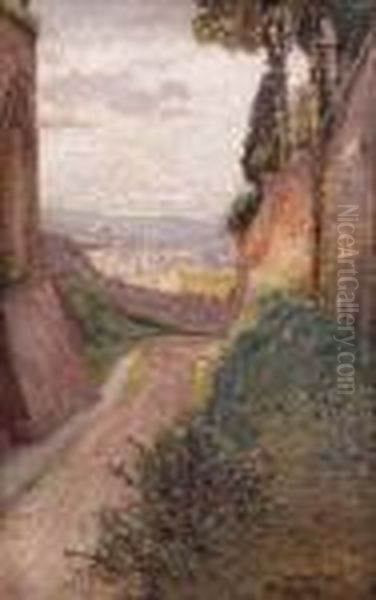 Roma Dal Gianicolo Oil Painting by Arturo Noci