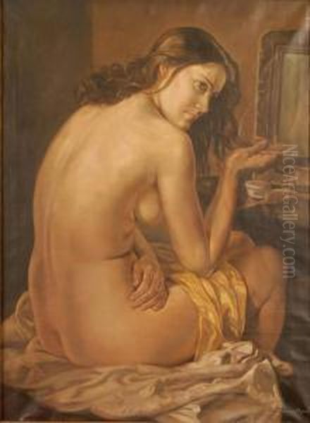 Nudo Di Donna Seduta Oil Painting by Arturo Noci