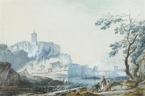 Vue Fantaisiste Du Portugal Oil Painting by Noel, Alexandre Jean