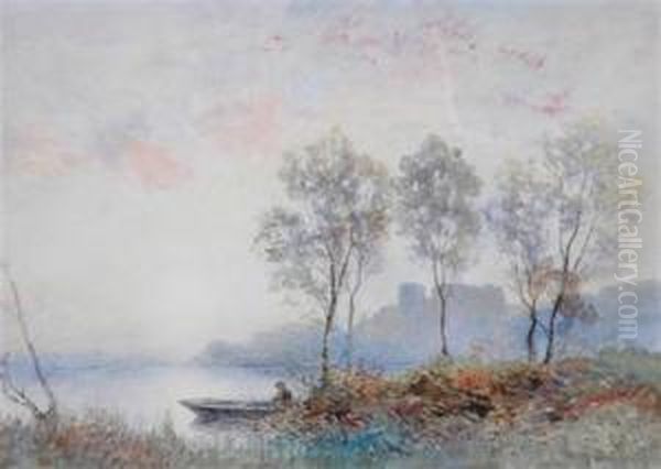 Punting On The River Oil Painting by John Bates Noel