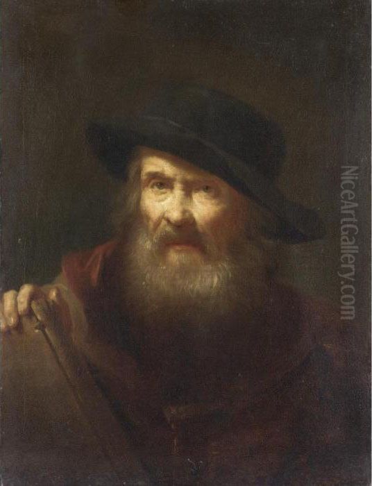 Vecchio Con Libro In Mano Oil Painting by Giuseppe Nogari