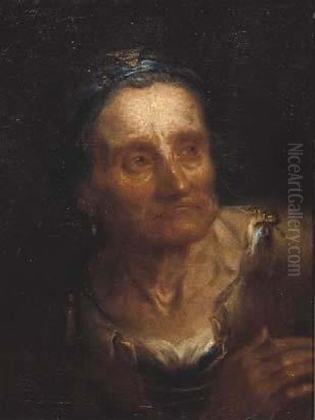 Ritratto Di Vecchia Oil Painting by Giuseppe Nogari