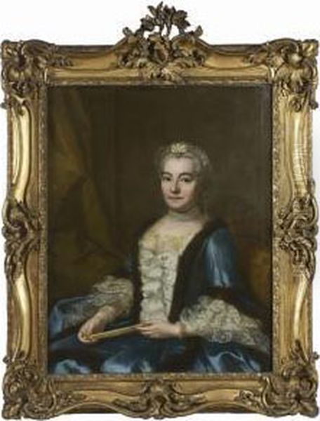 Portrait De Madame De Brosse, Fille De Monsieur Briasson,
 Echevin Lyonnais Oil Painting by Donatien Nonnotte