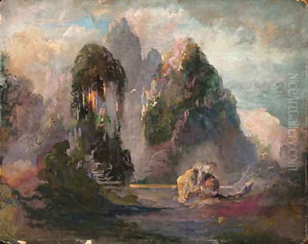 Landscape Oil Painting by Arthur Bowen Davies