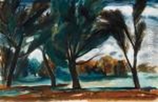 Onshore Breeze Oil Painting by Bror Julius Olsson Nordfeldt