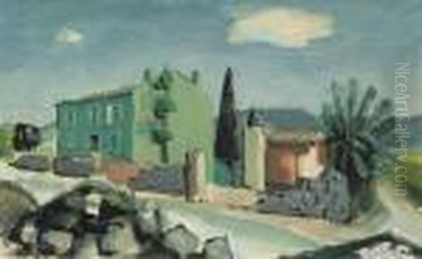 A Desert Home Oil Painting by Bror Julius Olsson Nordfeldt