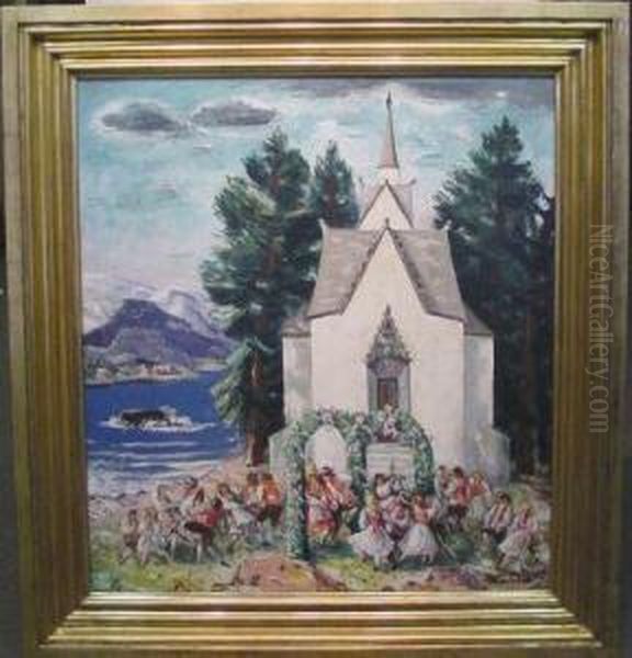 The Wedding Party Oil Painting by Bror Julius Olsson Nordfeldt