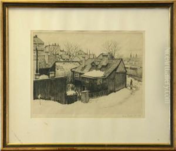 Motiv Fran Lillaglasbruksgatan Oil Painting by Hans Norsbo