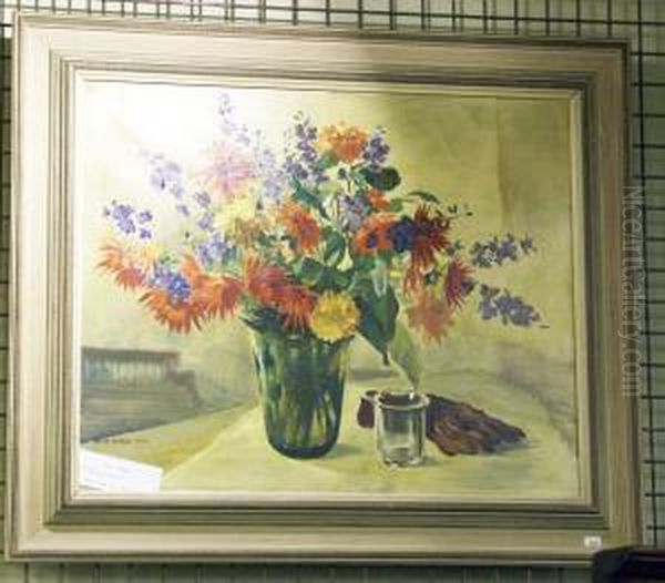 Blomsterstilleben. Oil Painting by Hans Norsbo