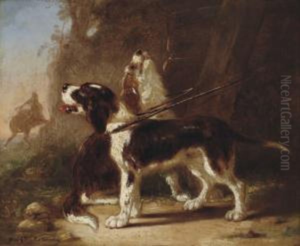 Chiens A La Chasse Oil Painting by Zacharias Noterman