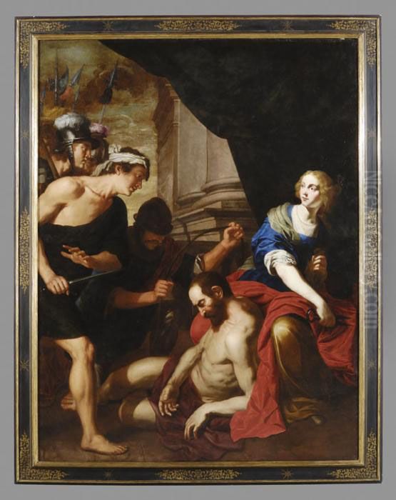 Sansone E Dalila Oil Painting by Pietro Novelli