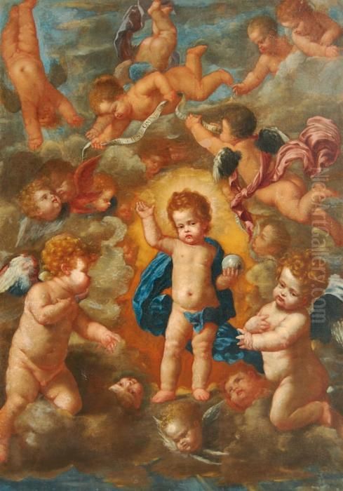 Gesu Bambino In Gloria Oil Painting by Pietro Novelli