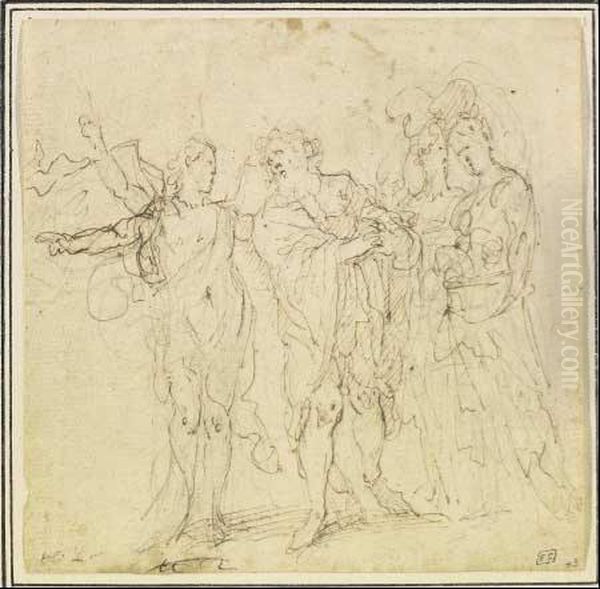 Lot E Le Figlie Abbanonano Sodoma Oil Painting by Pietro Novelli