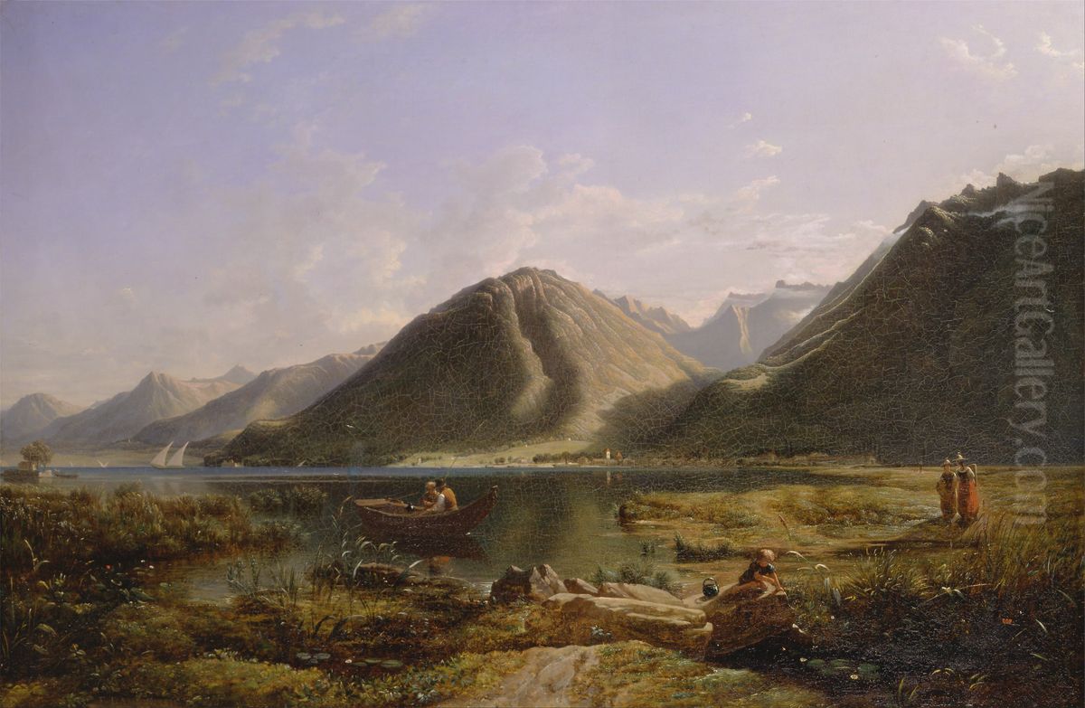End of Lake Geneva Oil Painting by Francis Danby