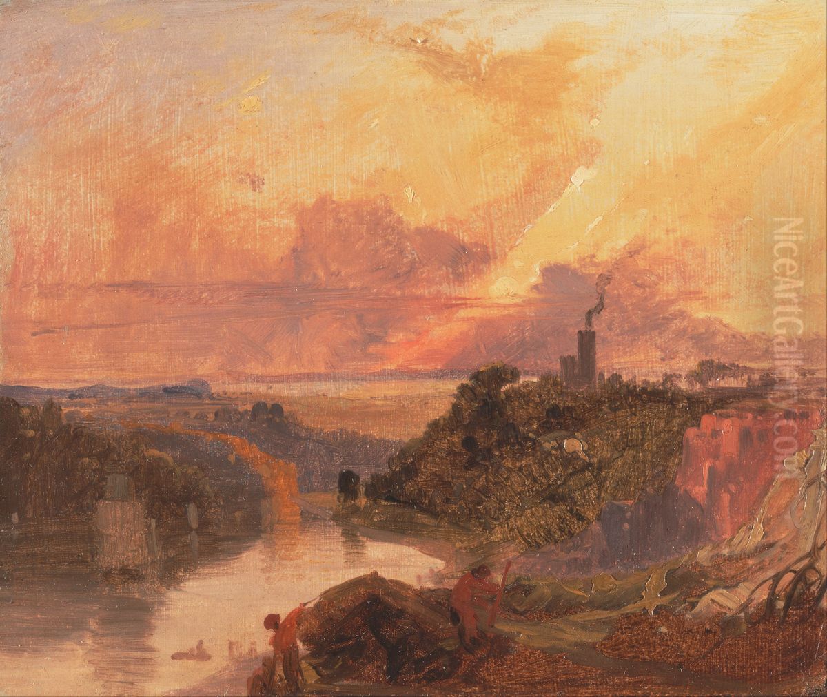The Avon Gorge at Sunset Oil Painting by Francis Danby