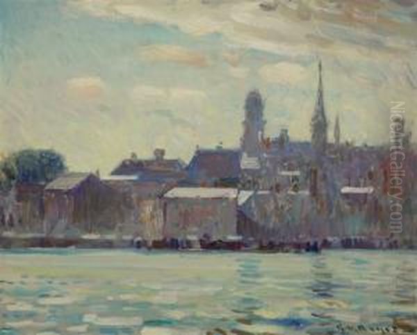 Gloucester Harbor Oil Painting by George Loftus Noyes