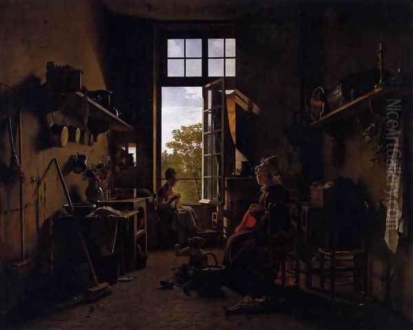 Interior of a Kitchen 1815 Oil Painting by Martin Drolling